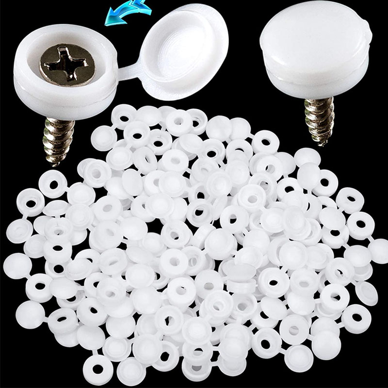 Furniture Hardware Hinges - Beyaz Menteşeli Plastik vidalı kapak Kapak